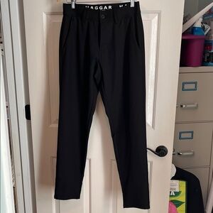 Haggar Black Dress Pants with Tapered Fit